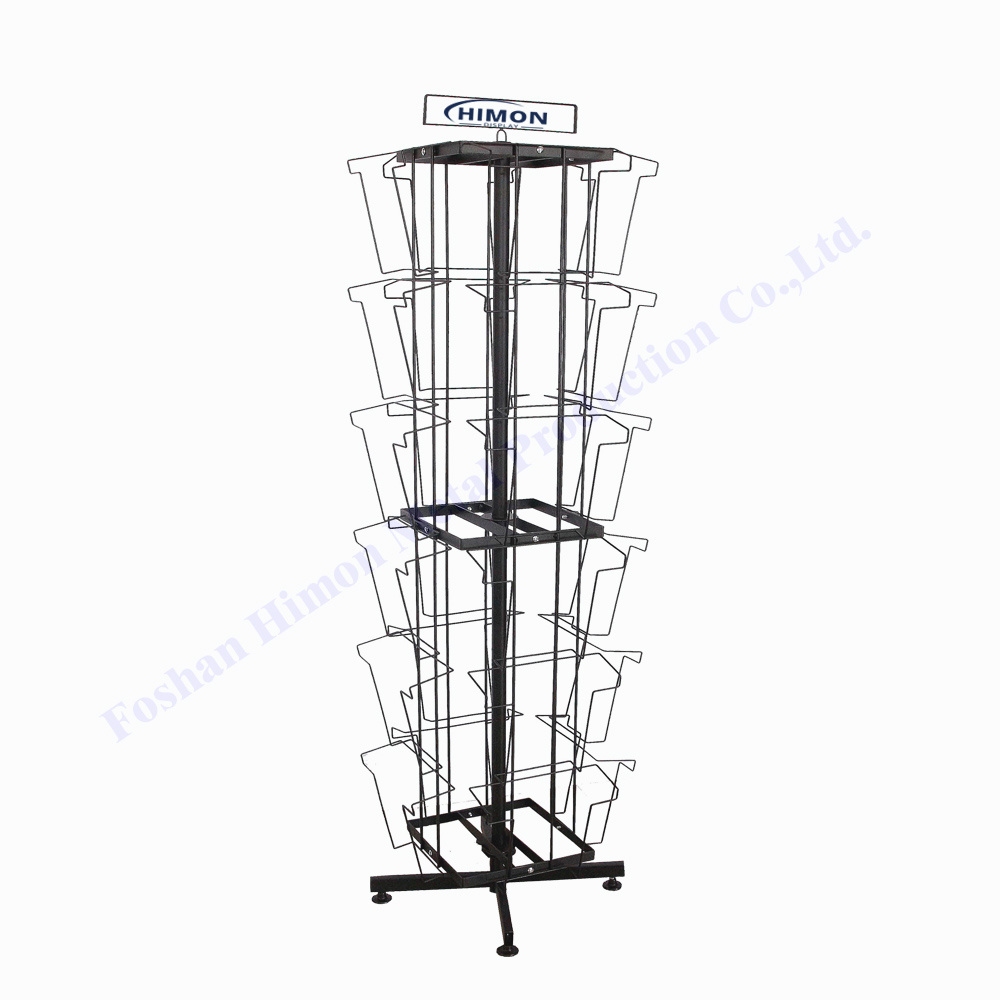 free standing retail floor metal wire 56 pockets rotating spinner seed package gift card postcard display stands rack