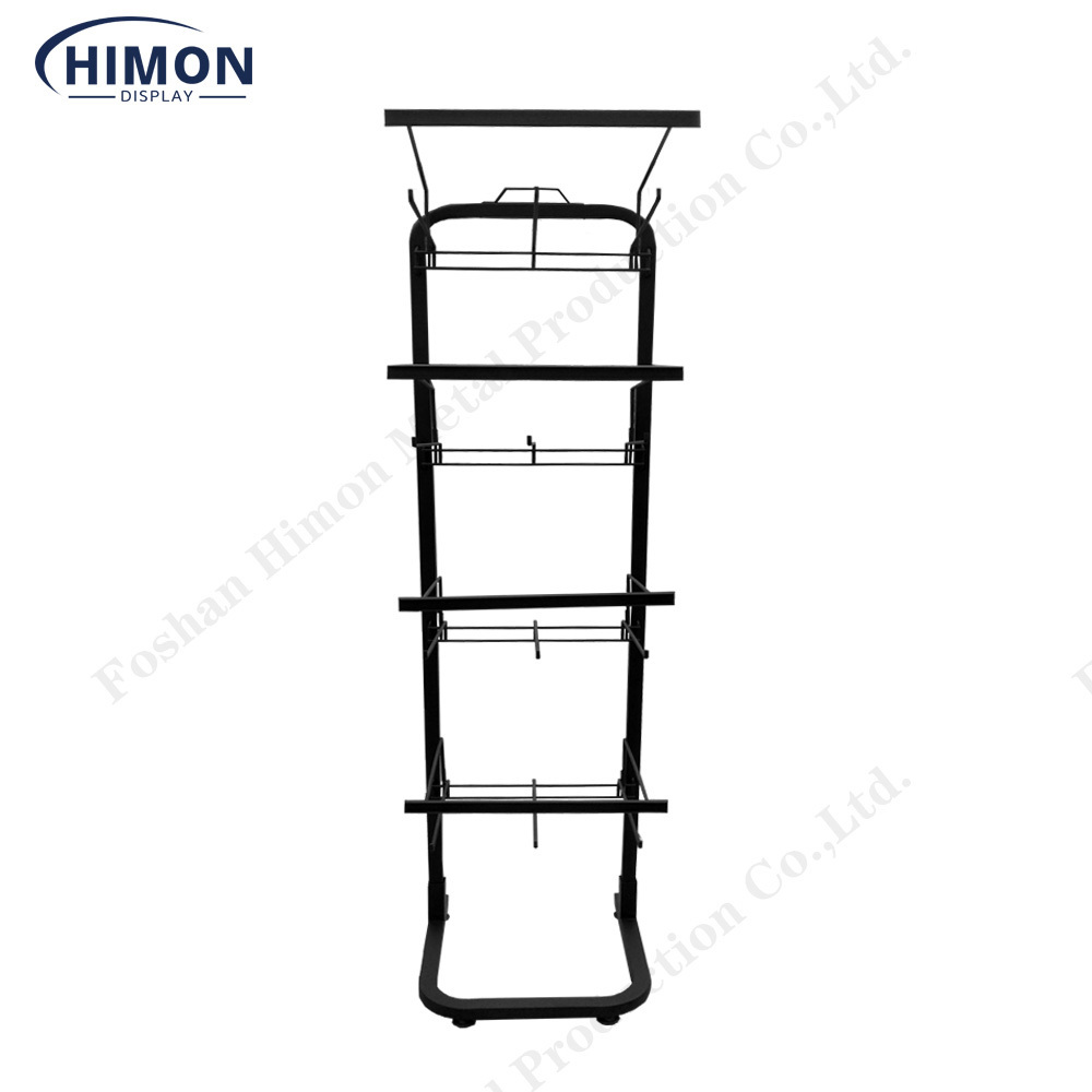 Portable Retail Shop Metal Wire Rack Hook Floor Display Hanging Rack Stand With Cheap Price