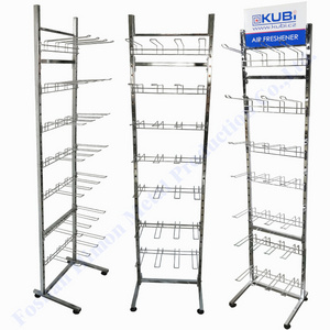 Best Selling Retail Store Grid Metal Wire Display Racks With Hooks Hat Socks Floor Standing Display Stand