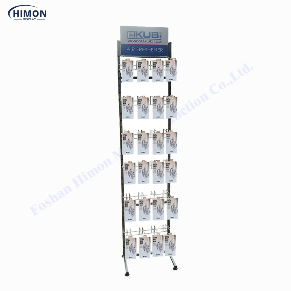 Best Selling Retail Store Grid Metal Wire Display Racks With Hooks Hat Socks Floor Standing Display Stand