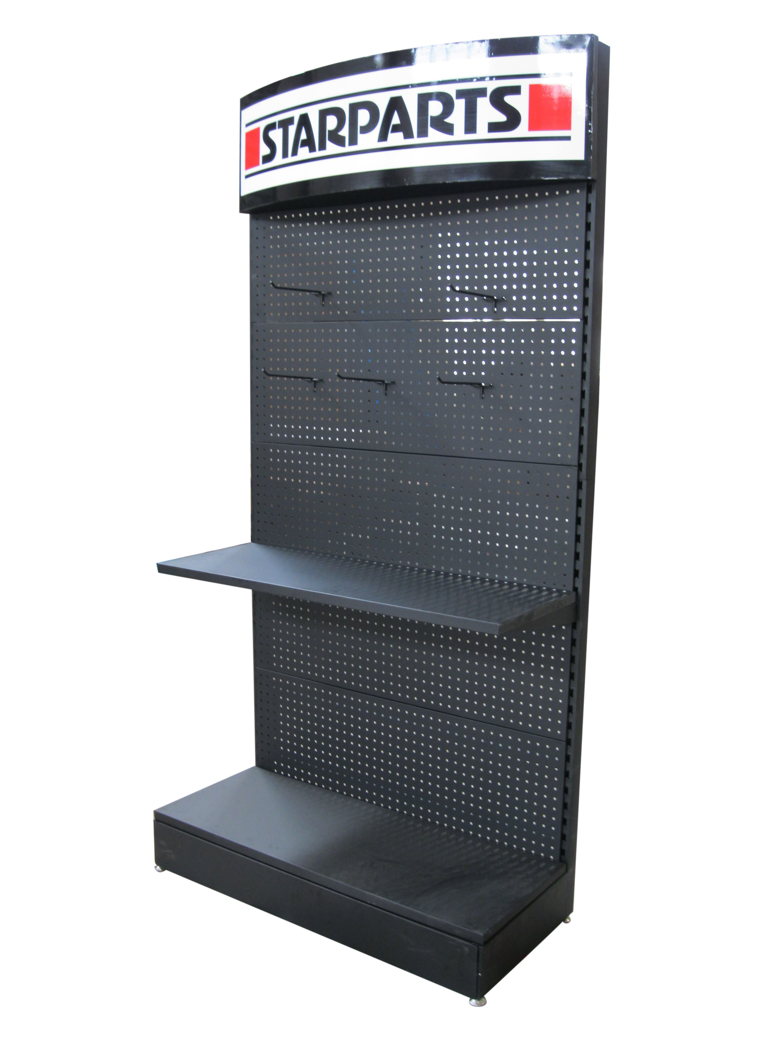 custom pegboard panel retail store power tools trade show shop shelving display shelving