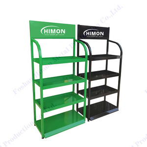 Retail Store Metal display Stand 4 Tiers Car Store Lubricants Motor Oil Display Rack For Sale