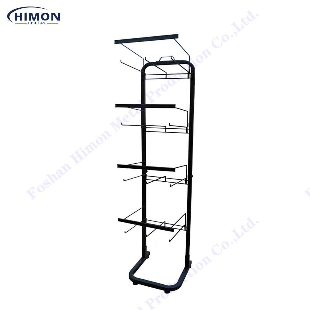 Portable Retail Shop Metal Wire Rack Hook Floor Display Hanging Rack Stand With Cheap Price