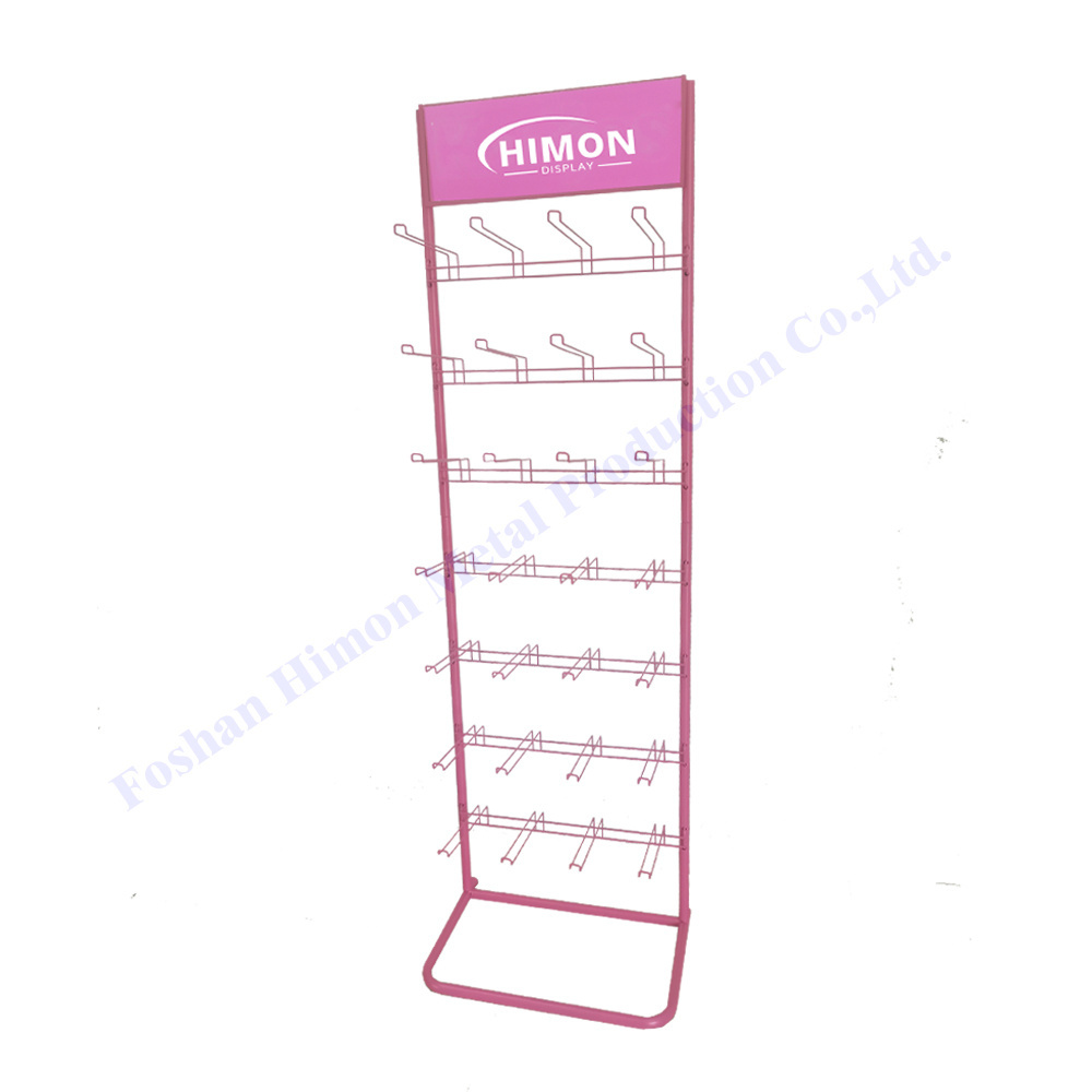 custom retail store metal floor wire hook display hook rack for hanging candy display stand