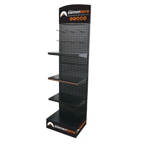 commercial retail store customized point of sale shop metal rack product floor pegboard stand display shelf unit