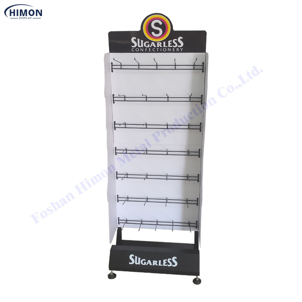 free standing rolling removable hanging for small package storage custom retail metal floor wire hook rack display