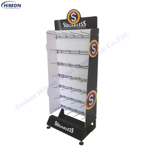 free standing rolling removable hanging for small package storage custom retail metal floor wire hook rack display