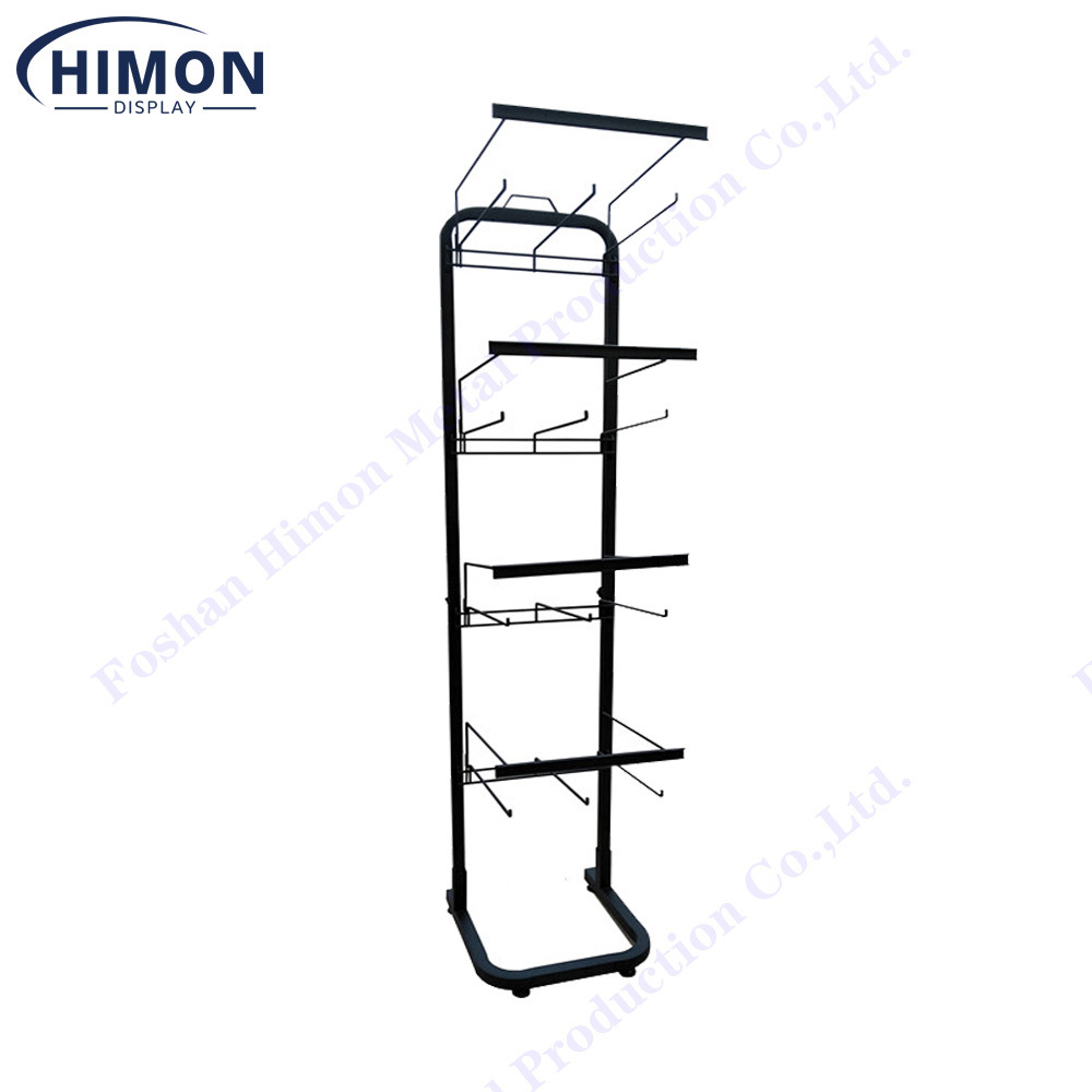 Portable Retail Shop Metal Wire Rack Hook Floor Display Hanging Rack Stand With Cheap Price