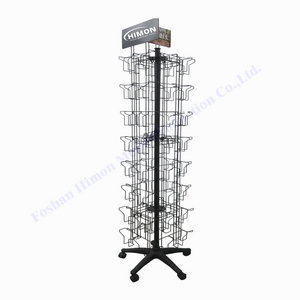 free standing retail floor metal wire 56 pockets rotating spinner seed package gift card postcard display stands rack