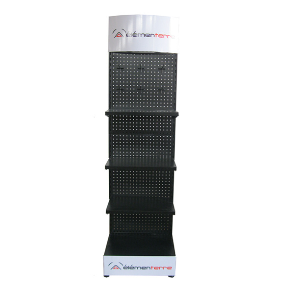 commercial retail store customized point of sale shop metal rack product floor pegboard stand display shelf unit