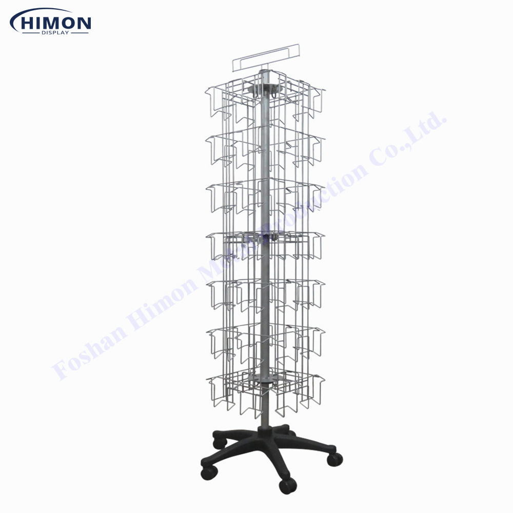 free standing retail floor metal wire 56 pockets rotating spinner seed package gift card postcard display stands rack