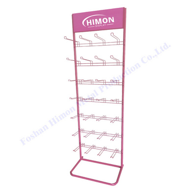 custom retail store metal floor wire hook display hook rack for hanging candy display stand