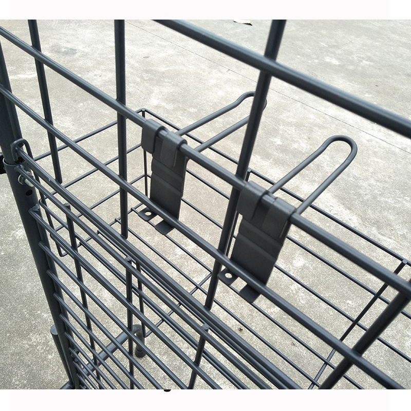 Double Side Retail Hand Bags Display Stand Racks Shelf With Hooks Metal Wire Grid Stand Display