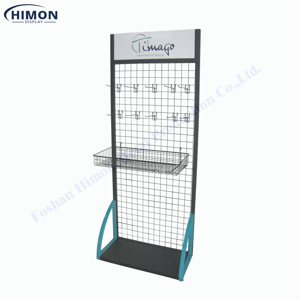 Popular Retail Store Backpack Display Rack Metal Wire Socks Hanging Display Stand Supermarket