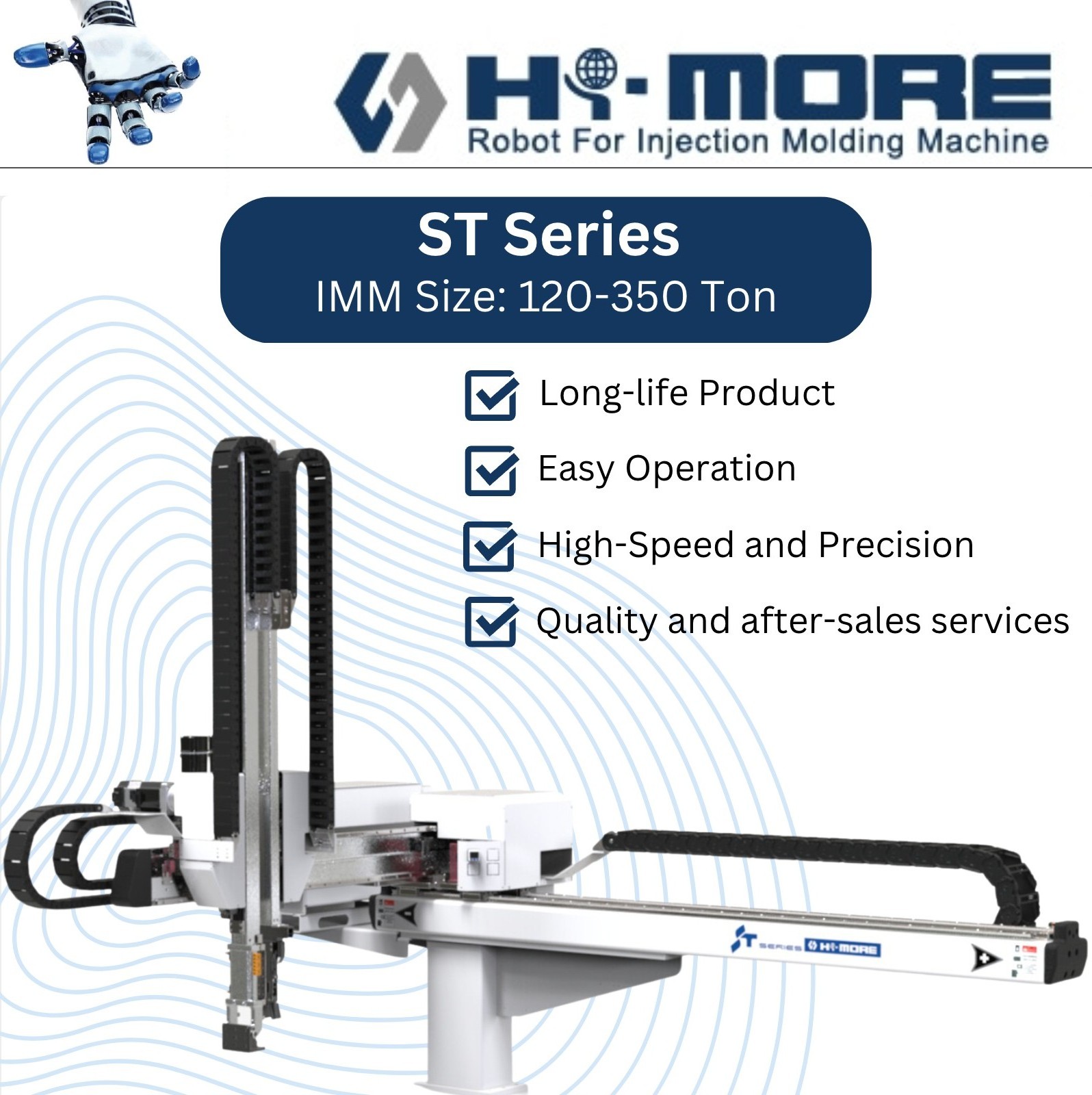 Hi-more ST Series High Speed Robot Plastic Injection Robot For Industrial Robot arm