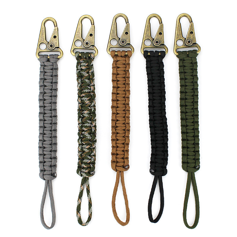 Hot Selling Outdoor Camping Equipment Umbrella Rope Handmade Nylon Paracord 550 Lanyard With Buckle