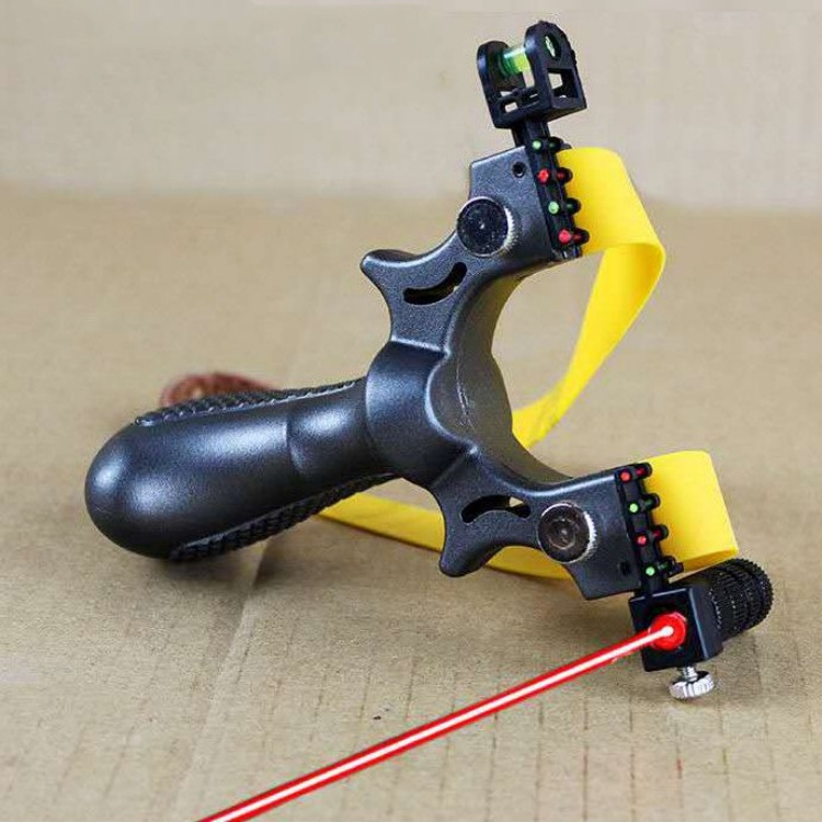 New Arrival Laser Aiming Target Shooting Resin Slingshot with Flat Rubber Band Hunting Accessories