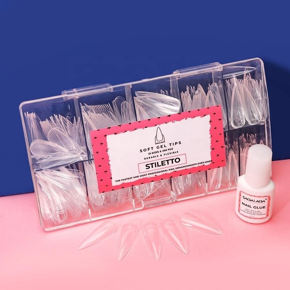 SAGALAGA Customized Nail tips glue for  artificial Fingernails nail glue with brush adhesive for press on nails