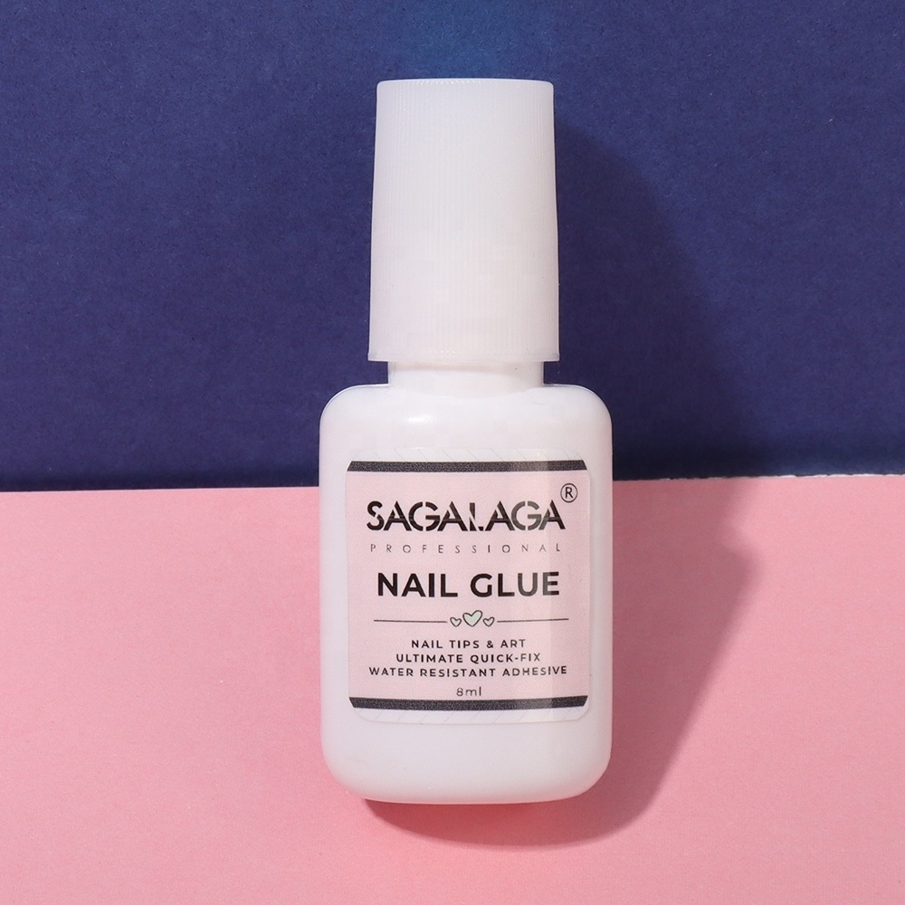 Factory Wholesale 5g logo custom pink manicure nail art jelly glue adhesive with brush on finger nail glue for nail salon