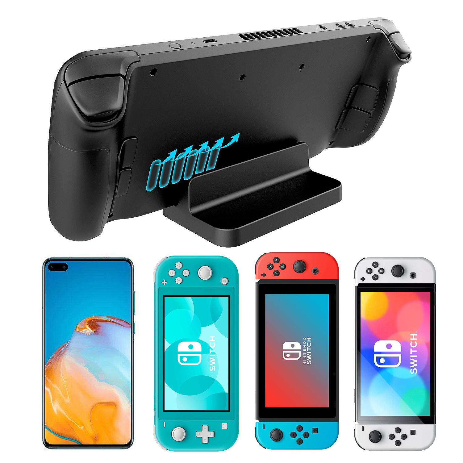 New Game Accessories Play Stand Holder Bracket for Steam Deck /Nintendo Switch Oled Phone Pad Factory Wholesale