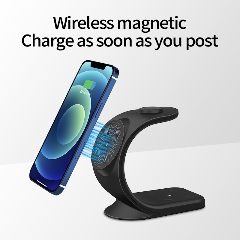 Wireless Charging Stand Portable Wireless Phone Charger Best Seller 15W 3 in 1 for Iphone Mobile Phone Qi ABS 5W 3W Qix