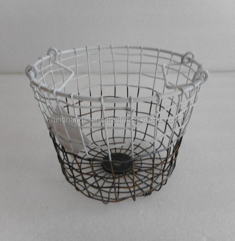 Black Iron Wire Basket for Kitchen Utensils Storage, Metal Wire Basket for Kitchen Usage