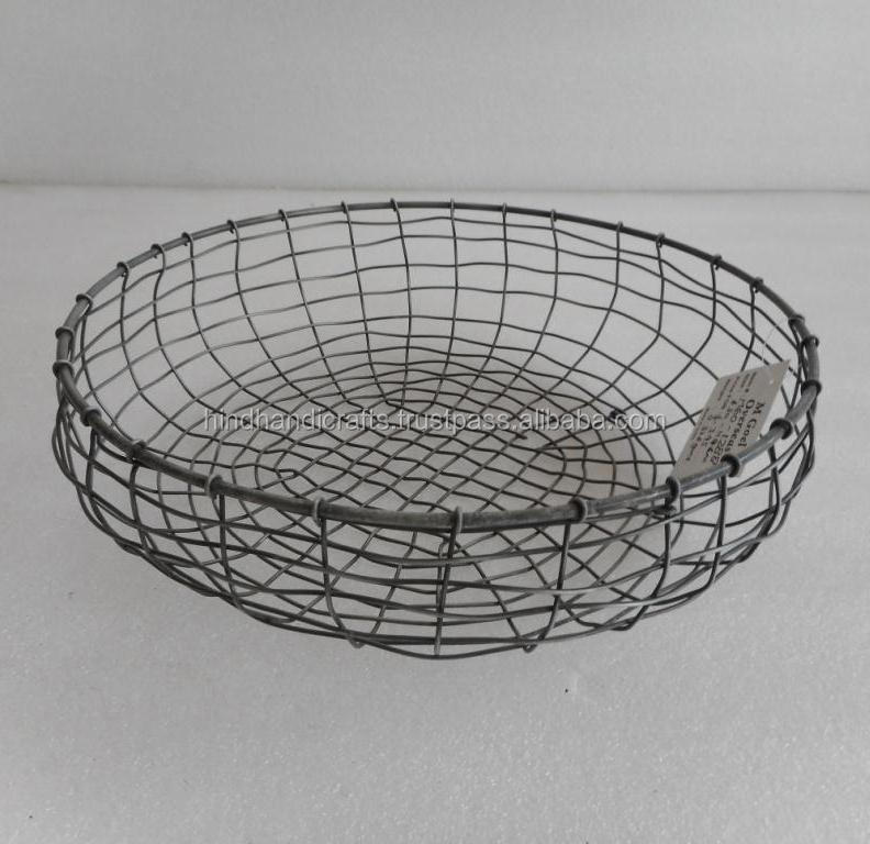 Black Iron Wire Basket for Kitchen Utensils Storage, Metal Wire Basket for Kitchen Usage