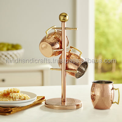 Moscow Mule Mug Hanging Tree, Cup Hanging Copper Wire Stand, Kitchen Mug Tree