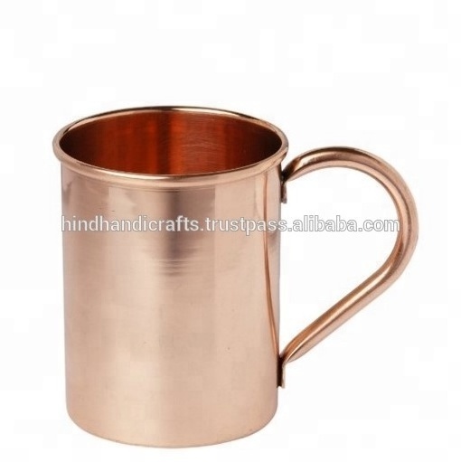 Pure Copper Cylinder Moscow Mule Mug With Handle And Copper Glossy Finished A Stylish Drinkware Cocktails Beers Coffee