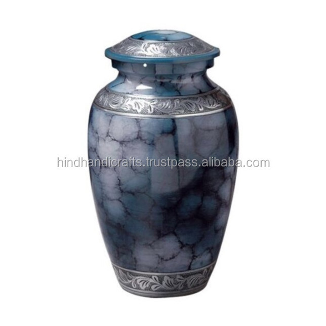 Elite Cloud Blue and Silver Cremation Urn for Human Ashes Funeral Supplies