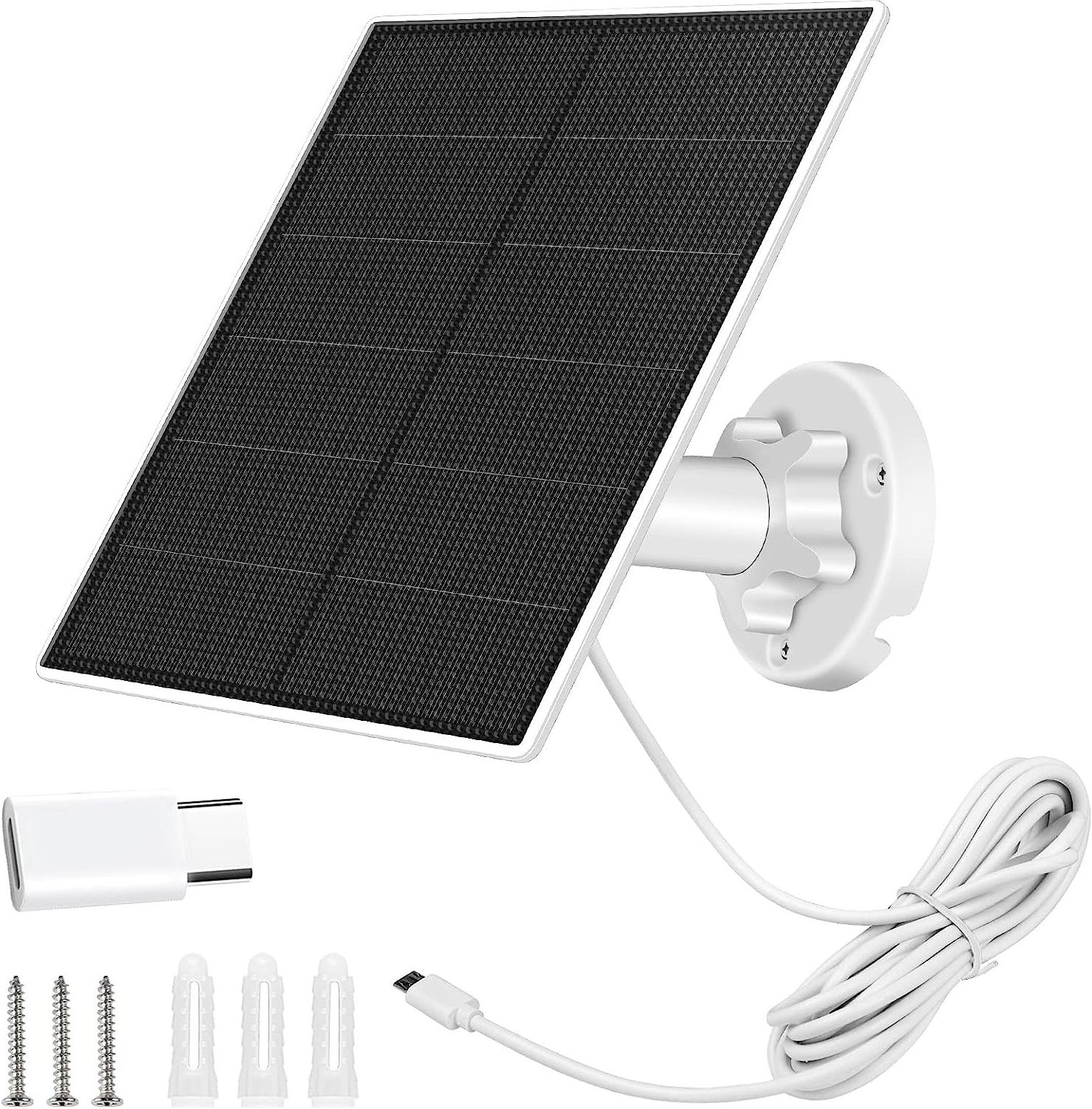 Hinergy 5V 4W 5W 6W 7W 8W Micro USB USB-C Port Mini Solar Panel for Charging Security Camera