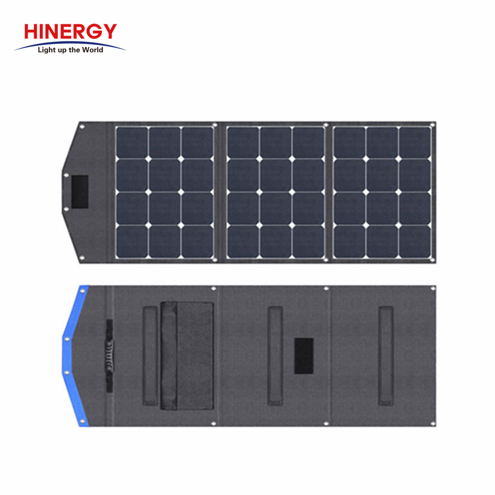 Hinergy Outdoor Camping Emergency 120W 12V Foldable Solar Portable Solar Panel Charger