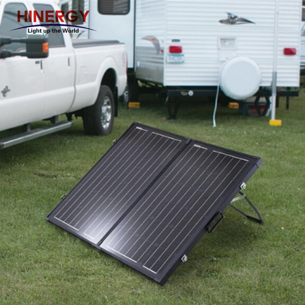 Hinergy 100w 120w  Al Profile Suitcase Portable Folding Solar Panel for Portable Power Station