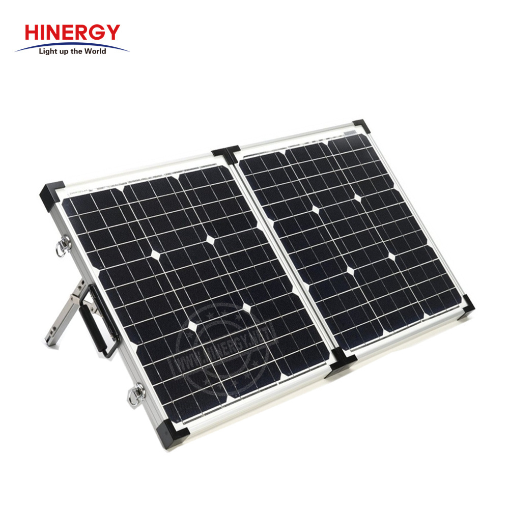 Hinergy 100w 120w  Al Profile Suitcase Portable Folding Solar Panel for Portable Power Station