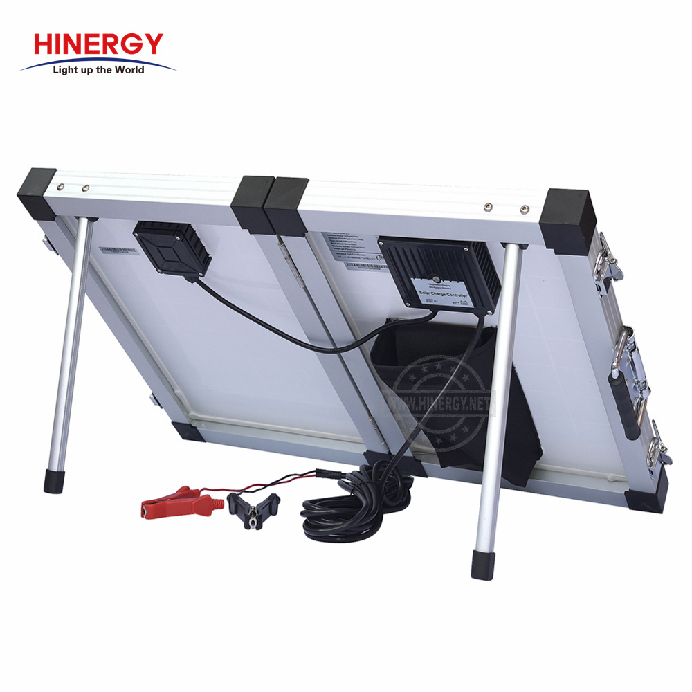 Hinergy 100w 120w  Al Profile Suitcase Portable Folding Solar Panel for Portable Power Station