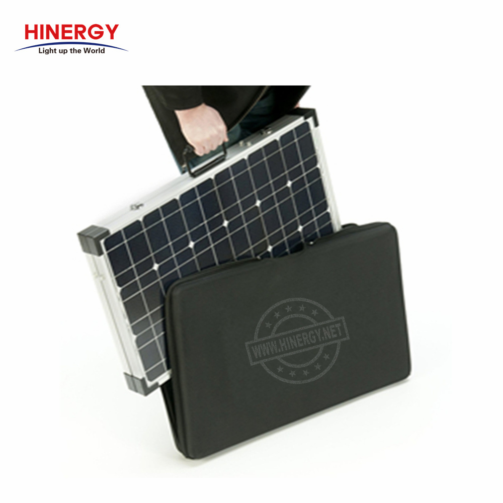 Hinergy 100w 120w  Al Profile Suitcase Portable Folding Solar Panel for Portable Power Station