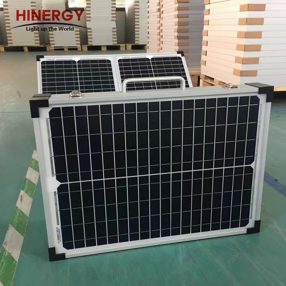 Hinergy 12V Portable Folding Monocrystalline Solar Panel Charging Kits for Camper Caravan Boat Yacht