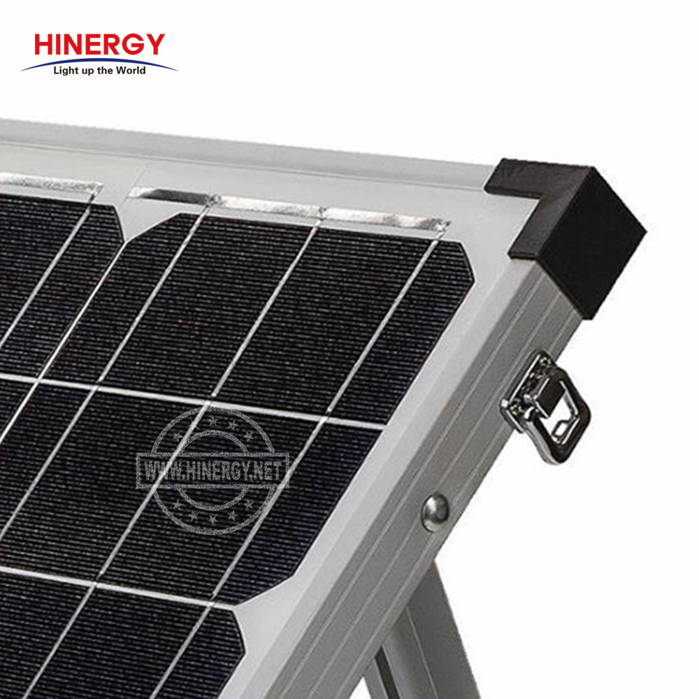 Hinergy 12V Portable Folding Monocrystalline Solar Panel Charging Kits for Camper Caravan Boat Yacht