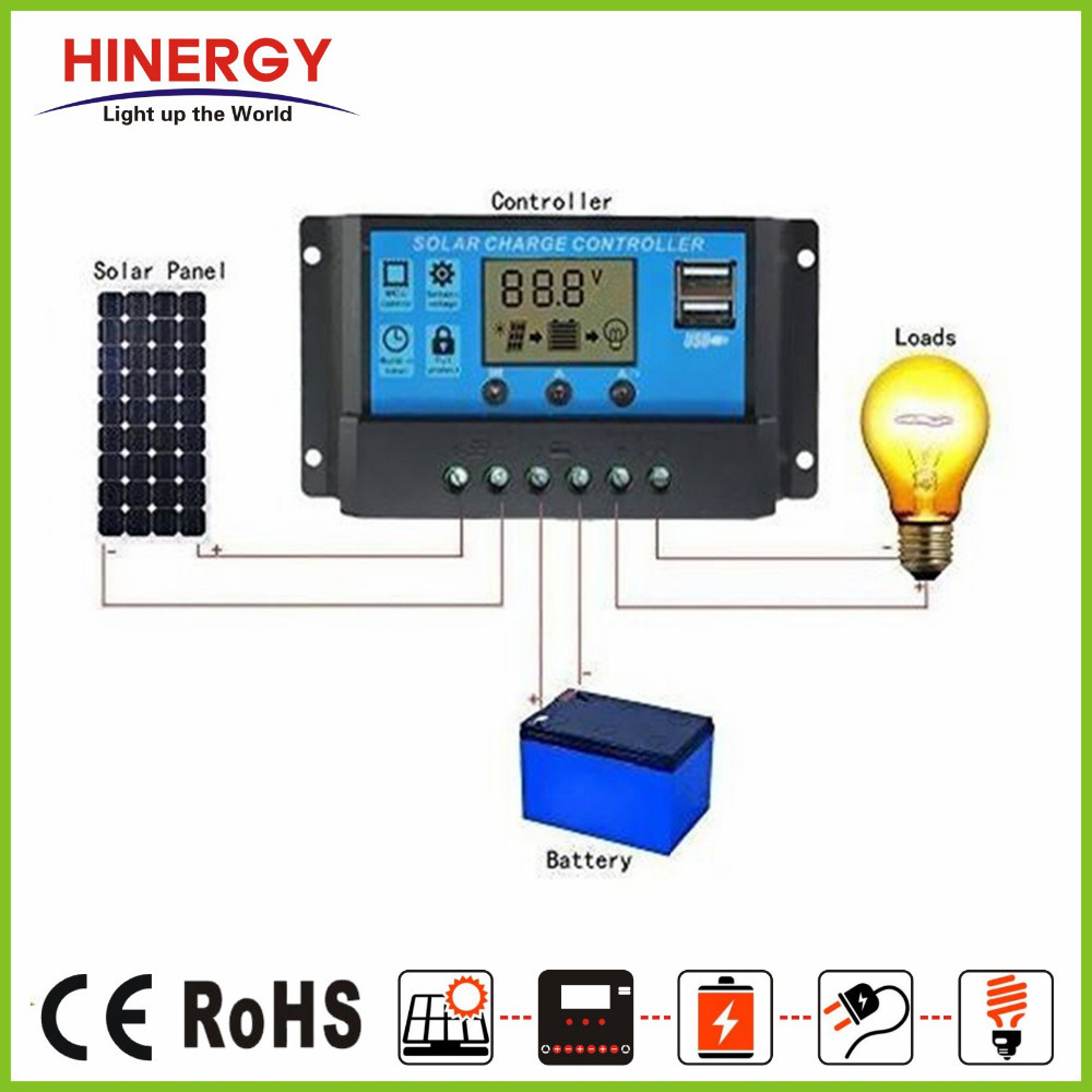 Car Solar Battery Charge Controller 20A/10A Battery Regulator 12V/24VDC Light&Timer Charger