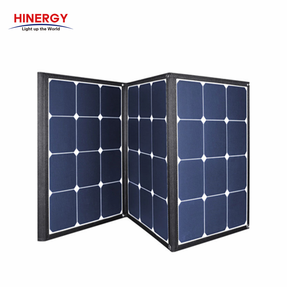 Hinergy Outdoor Camping Emergency 120W 12V Foldable Solar Portable Solar Panel Charger