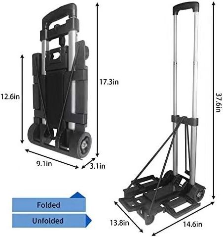 Wholesale Folding Hand Truck, Portable Dolly Cart Foldable Lightweight, 2 Wheels Push Cart Dolly for Moving