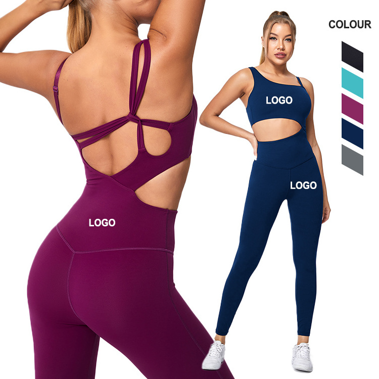 One piece workout jumpsuit scrunch butt fitness sports bodysuit plus size yoga bodysuit jumpsuit gym wear