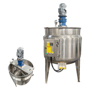 double-layer jacket electric heating mixing tank liquid mixer agitator mixing stainless steel heating 300l mixing tank