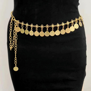 Europe And The United States Vintage Round Piece Fringe Coin Waist Chain Fashion Decoration Dress Belt