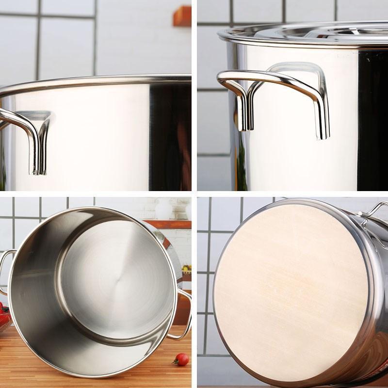 Factory Price Large Capacity Soup Stock Pot with Lid 25-60 cm cauldron Stainless Steel Cooking Pot