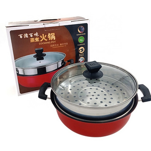 Cookware Steamer Pot Stainless Steel 28cm with Visible Lid Food Pot