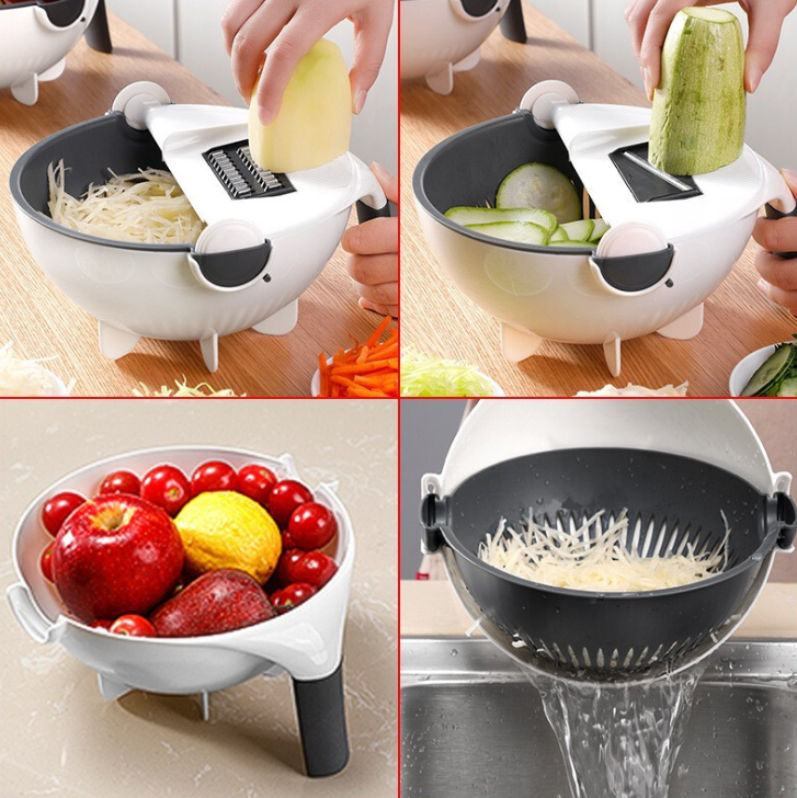 Kichen tools kitchen accessories vegetable chopper 9 in 1 multifunction vegetable spiral cutter