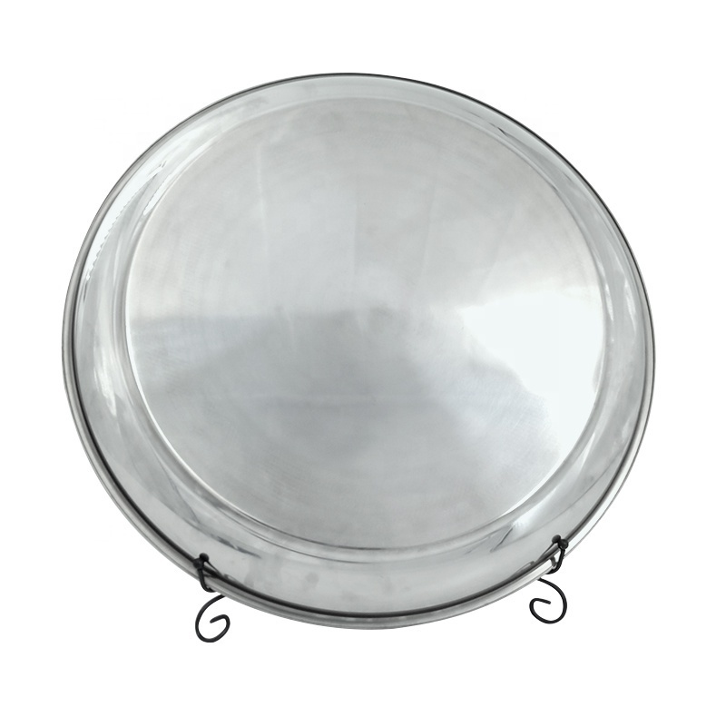 Round Stainless Steel Food Plate Dinner Serving Plates for Hotel High Quality