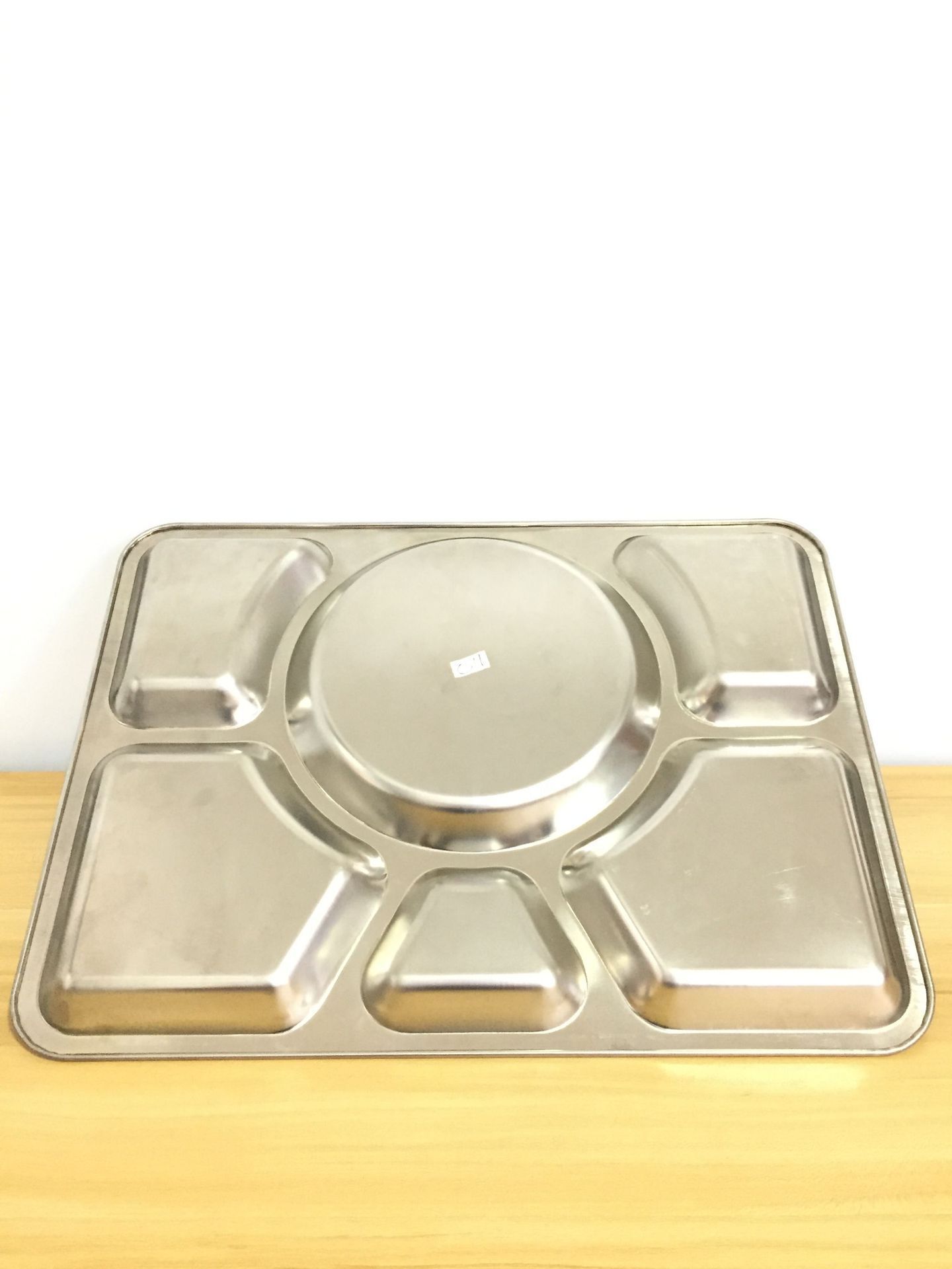 Student Factory food tray 6 Compartment Cafeteria Food Tray Cafeteria Eating Stainless Steel Mess Tray Plates