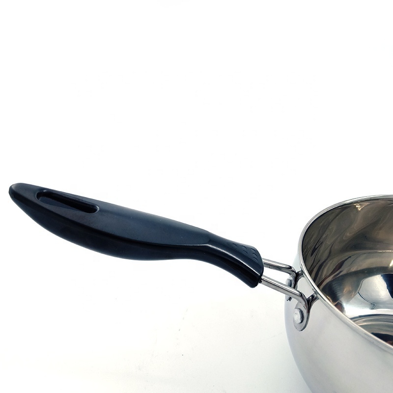 Cookware Covered Sauce Pan 201 Stainless Steel Single Bottom Milk Pot soup pot with Handle and Lid